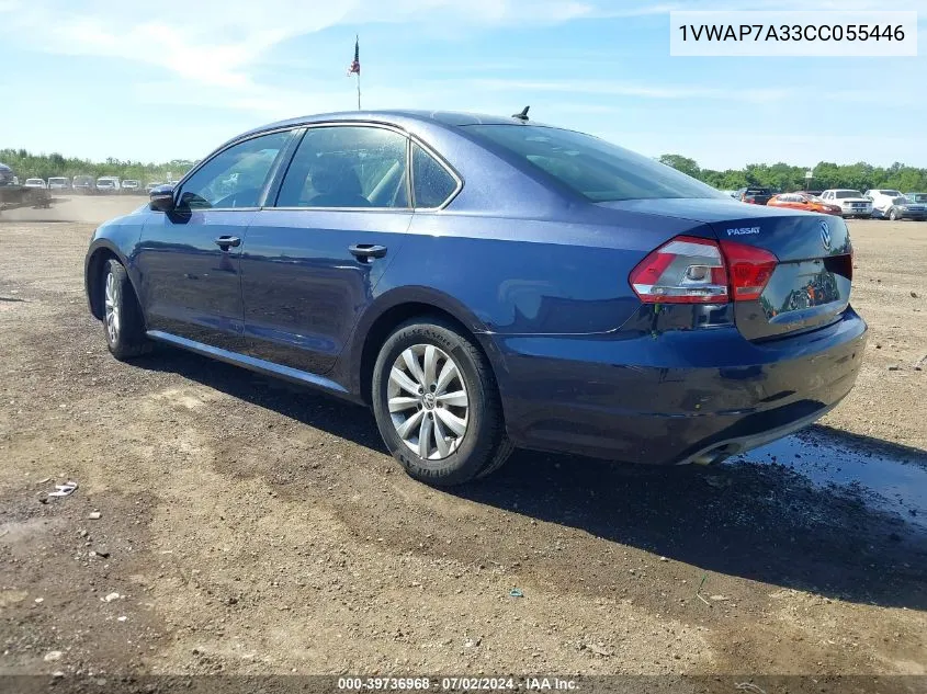 2012 Volkswagen Passat 2.5L S VIN: 1VWAP7A33CC055446 Lot: 39736968