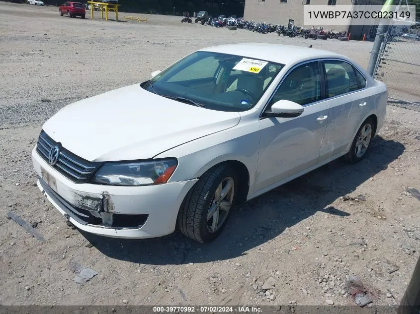 1VWBP7A37CC023149 2012 Volkswagen Passat 2.5L Se