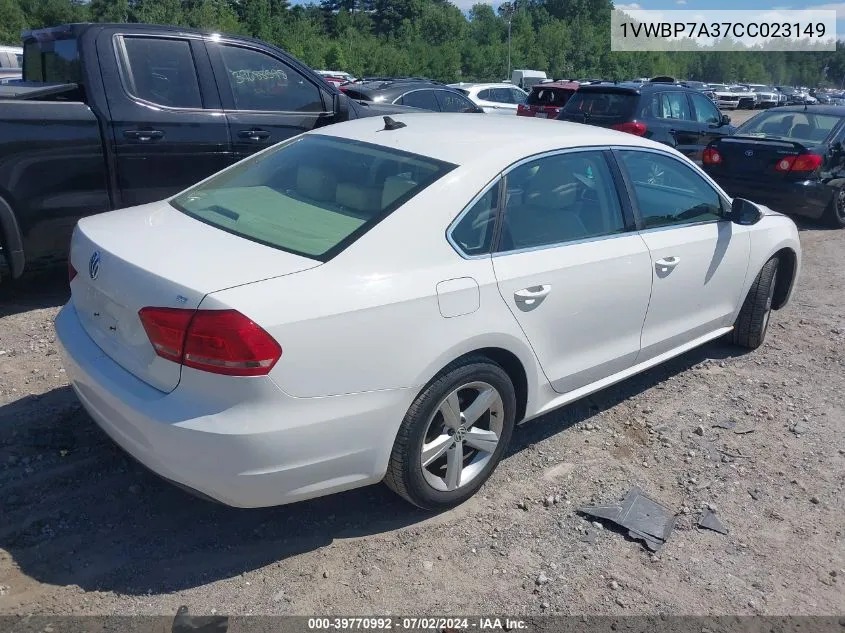 1VWBP7A37CC023149 2012 Volkswagen Passat 2.5L Se