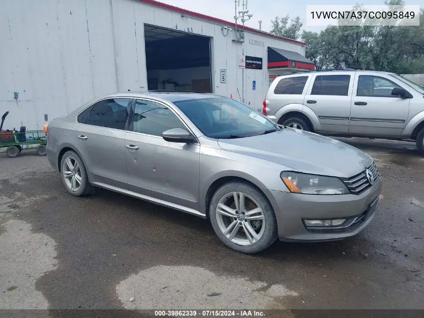 2012 Volkswagen Passat 2.0L Tdi Sel Premium VIN: 1VWCN7A37CC095849 Lot: 39862339