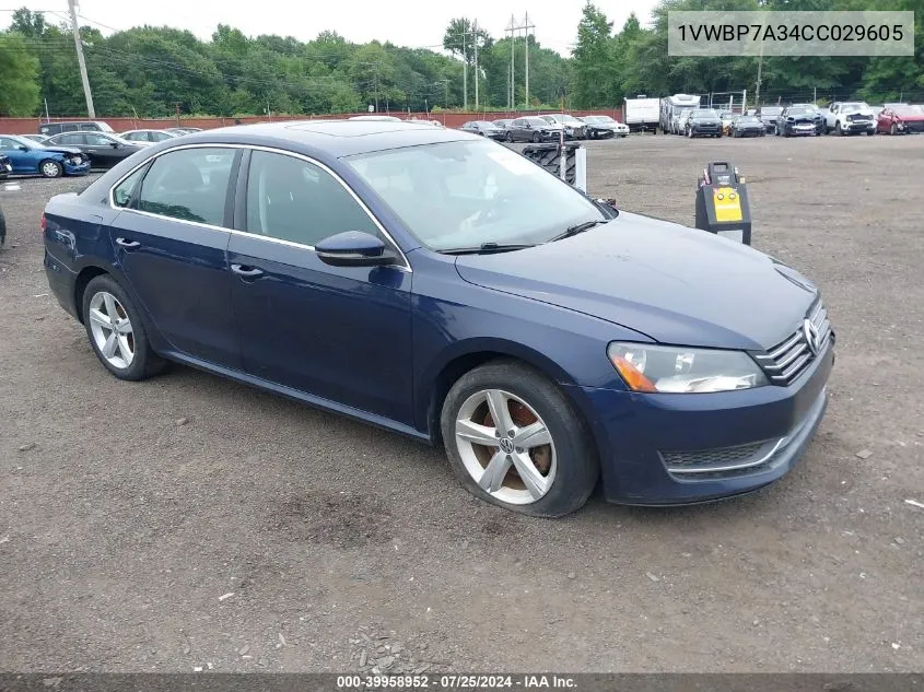 1VWBP7A34CC029605 2012 Volkswagen Passat 2.5L Se