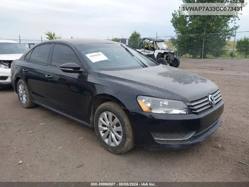 1VWAP7A33CC073431 2012 Volkswagen Passat 2.5L S