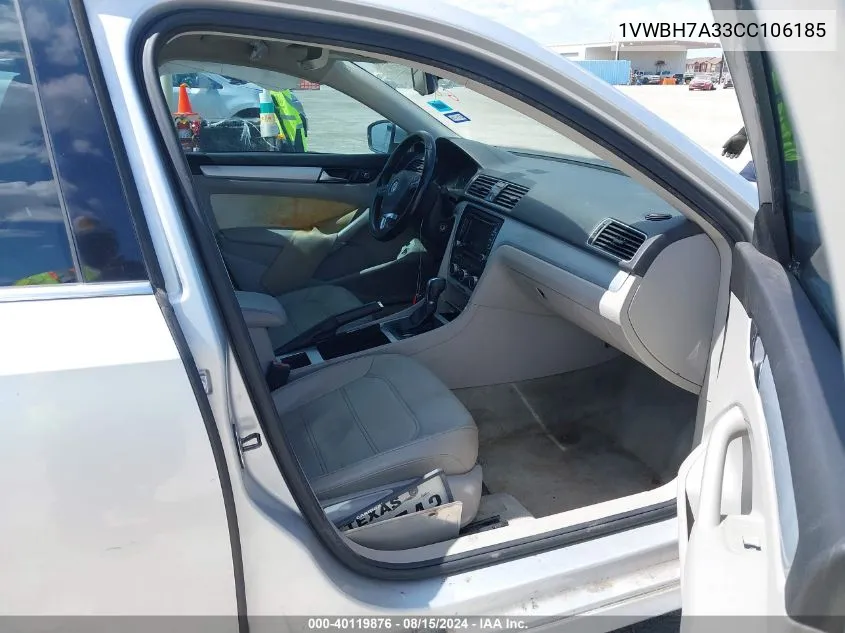 1VWBH7A33CC106185 2012 Volkswagen Passat Se W/Sunroof