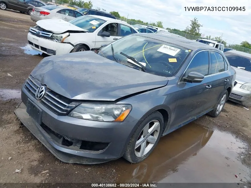 1VWBP7A31CC109945 2012 Volkswagen Passat Se