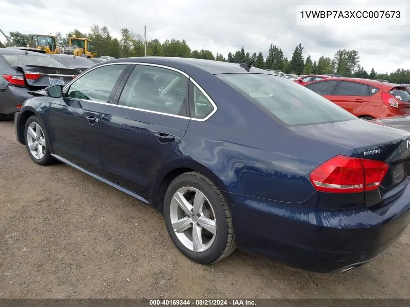 1VWBP7A3XCC007673 2012 Volkswagen Passat 2.5L Se