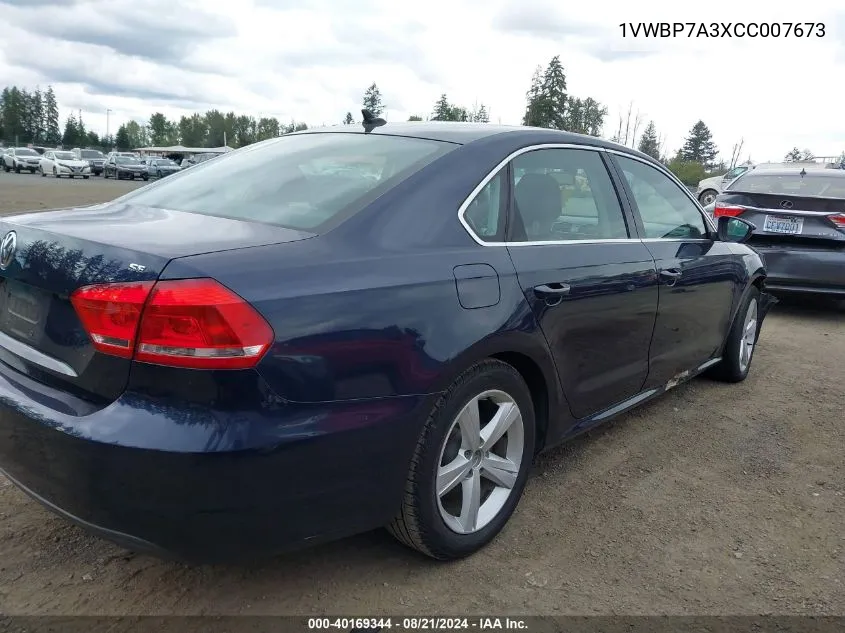 1VWBP7A3XCC007673 2012 Volkswagen Passat 2.5L Se