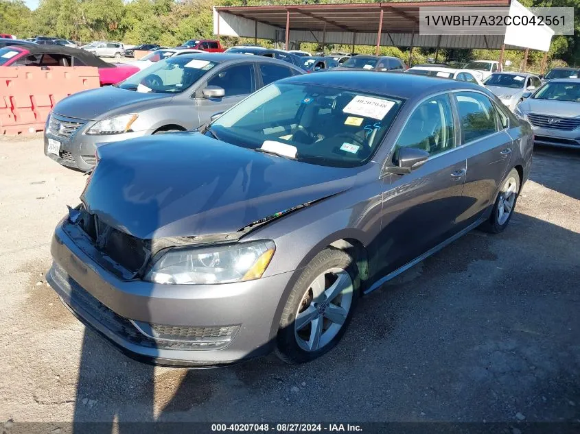 1VWBH7A32CC042561 2012 Volkswagen Passat 2.5L Se