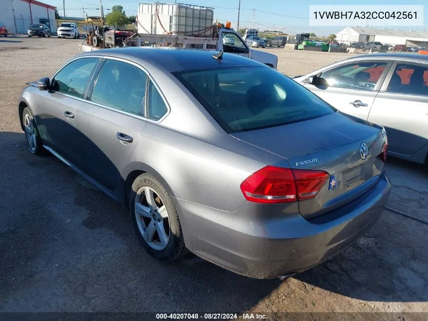 1VWBH7A32CC042561 2012 Volkswagen Passat 2.5L Se