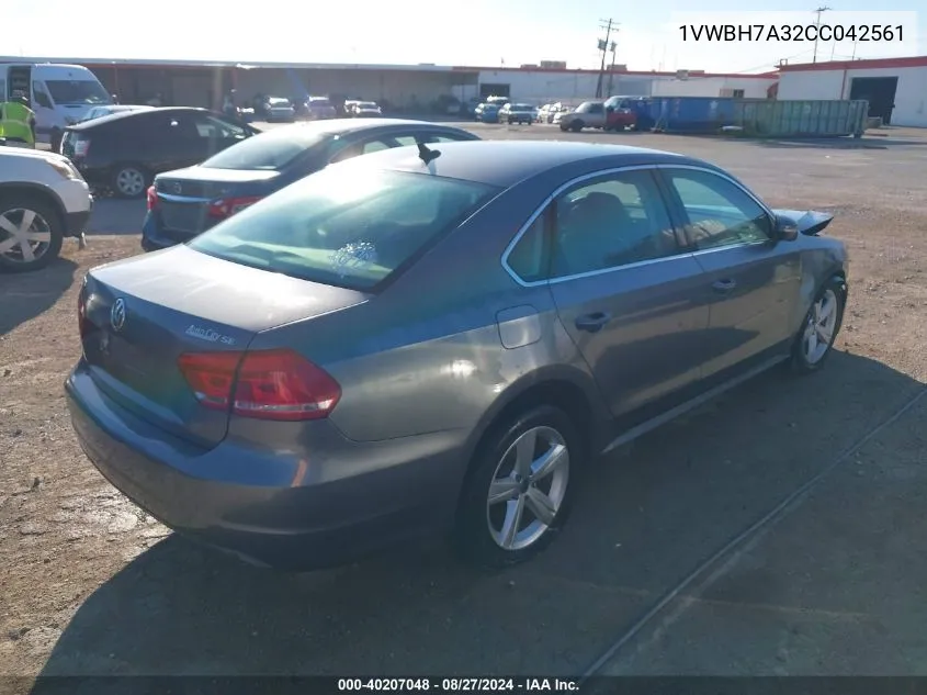 1VWBH7A32CC042561 2012 Volkswagen Passat 2.5L Se