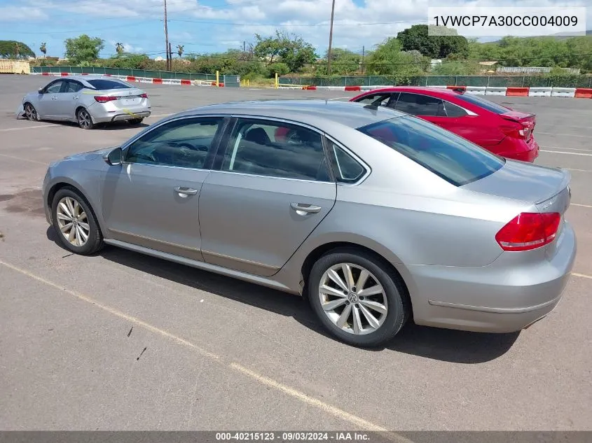 2012 Volkswagen Passat 2.5L Sel Premium VIN: 1VWCP7A30CC004009 Lot: 40215123