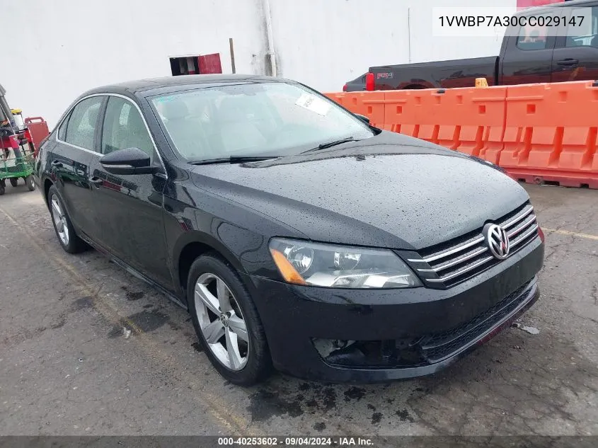 1VWBP7A30CC029147 2012 Volkswagen Passat 2.5L Se