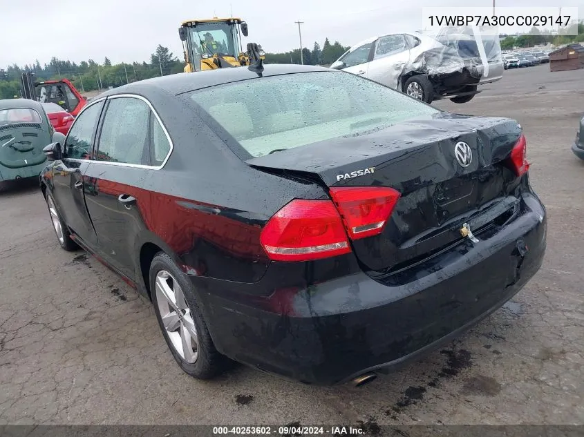 1VWBP7A30CC029147 2012 Volkswagen Passat 2.5L Se