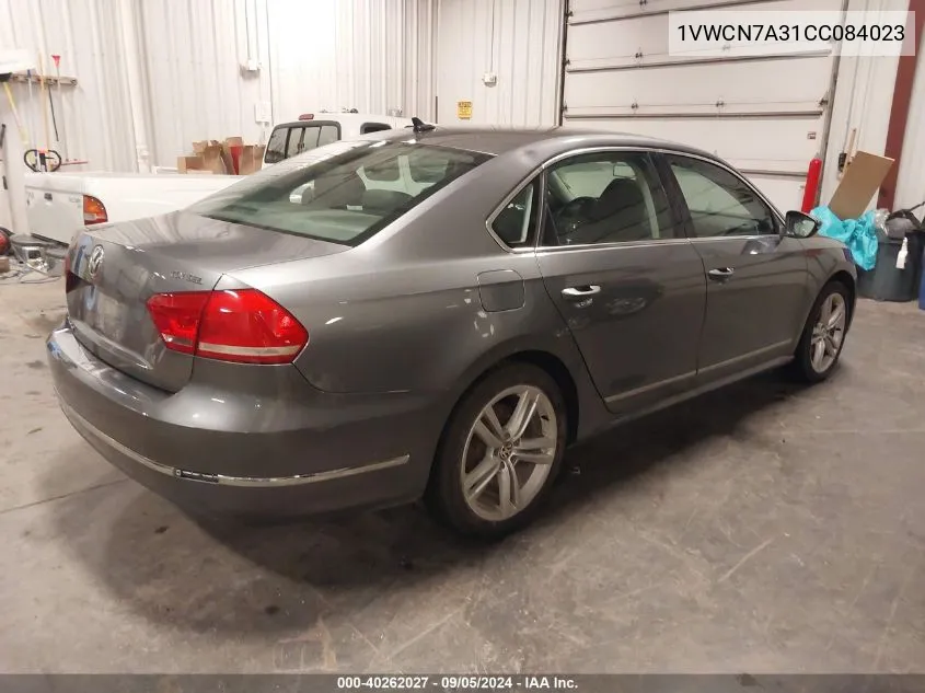 1VWCN7A31CC084023 2012 Volkswagen Passat 2.0L Tdi Sel Premium