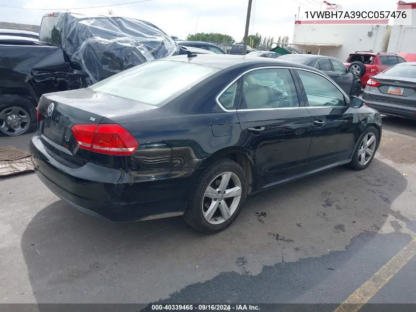 1VWBH7A39CC057476 2012 Volkswagen Passat 2.5L Se