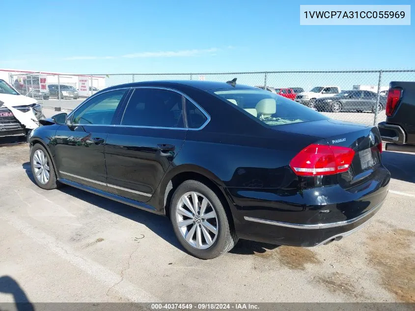 2012 Volkswagen Passat Sel VIN: 1VWCP7A31CC055969 Lot: 40374549