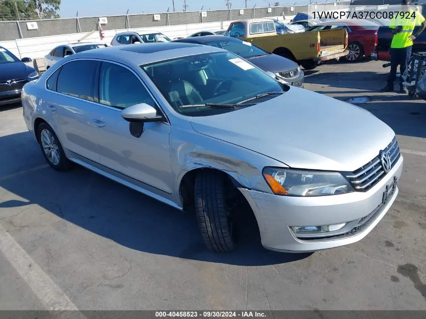 2012 Volkswagen Passat 2.5L Sel Premium VIN: 1VWCP7A37CC087924 Lot: 40458523