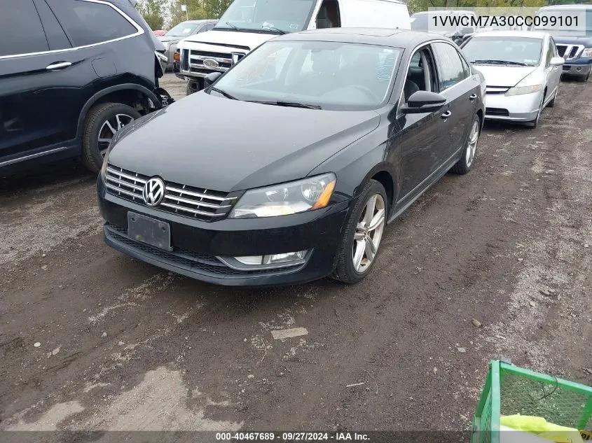 2012 Volkswagen Passat 3.6L V6 Sel Premium VIN: 1VWCM7A30CC099101 Lot: 40467689