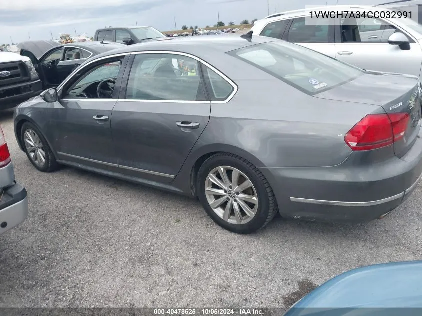 2012 Volkswagen Passat 2.5L Sel VIN: 1VWCH7A34CC032991 Lot: 40478525