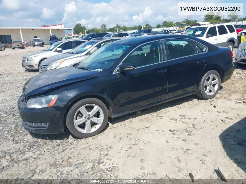 2012 Volkswagen Passat 2.5L Se VIN: 1VWBP7A3XCC052290 Lot: 40502725