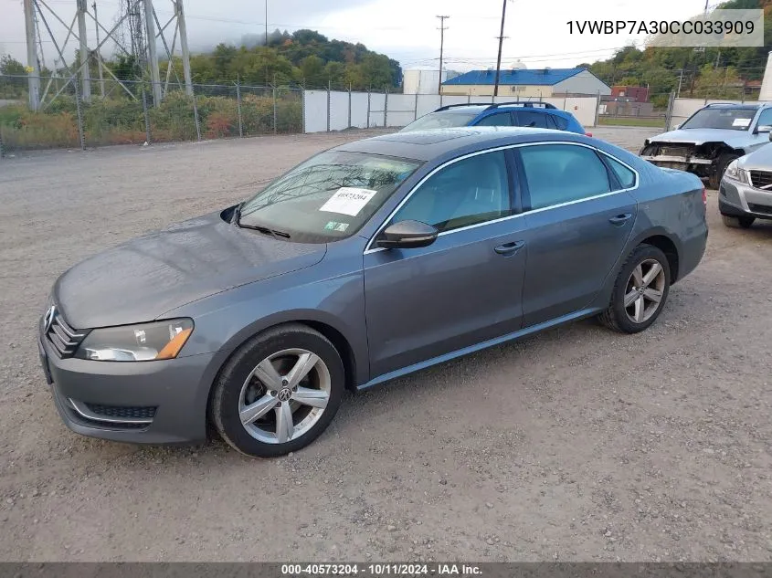 2012 Volkswagen Passat 2.5L Se VIN: 1VWBP7A30CC033909 Lot: 40573204