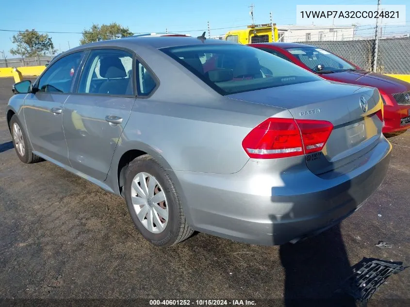 1VWAP7A32CC024821 2012 Volkswagen Passat 2.5L S