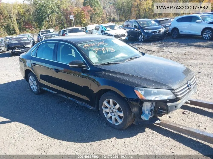 2012 Volkswagen Passat 2.5L Se VIN: 1VWBP7A32CC077832 Lot: 40637993