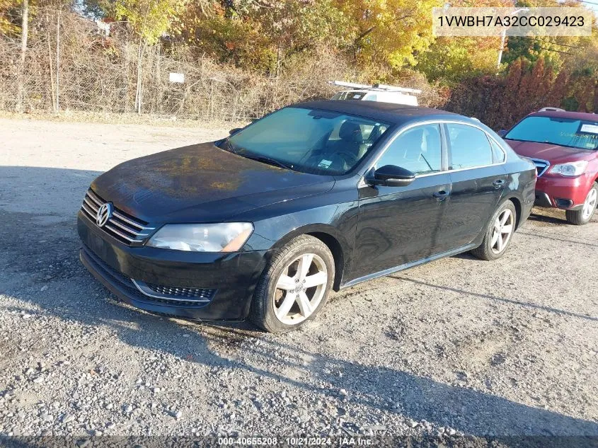 2012 Volkswagen Passat Se VIN: 1VWBH7A32CC029423 Lot: 40655208