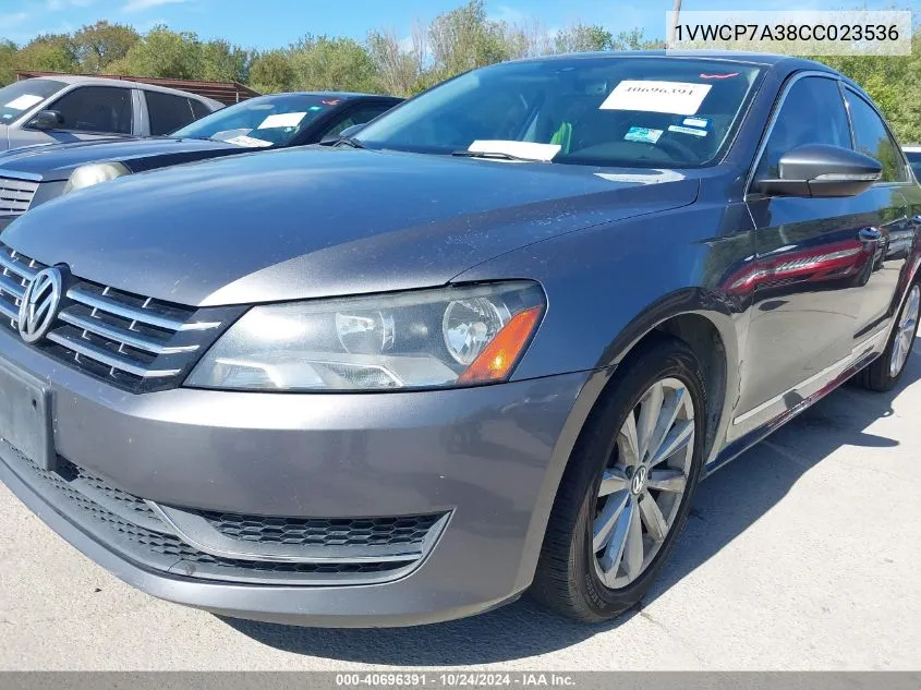 2012 Volkswagen Passat 2.5L Sel VIN: 1VWCP7A38CC023536 Lot: 40696391