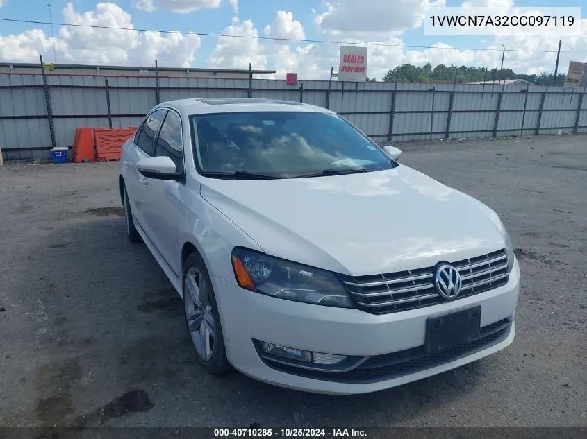 2012 Volkswagen Passat 2.0L Tdi Sel Premium VIN: 1VWCN7A32CC097119 Lot: 40710285