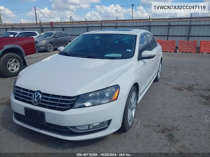 2012 Volkswagen Passat 2.0L Tdi Sel Premium VIN: 1VWCN7A32CC097119 Lot: 40710285