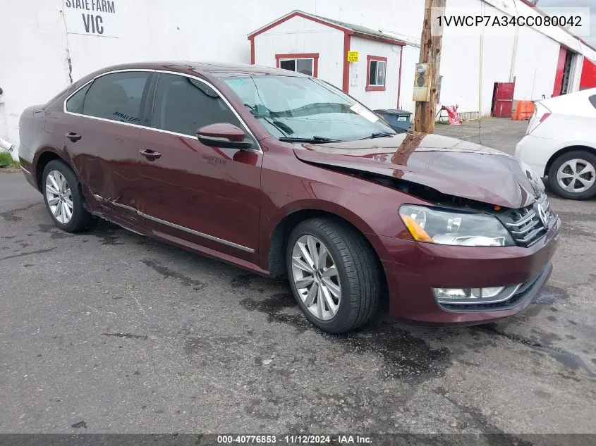 2012 Volkswagen Passat 2.5L Sel Premium VIN: 1VWCP7A34CC080042 Lot: 40776853