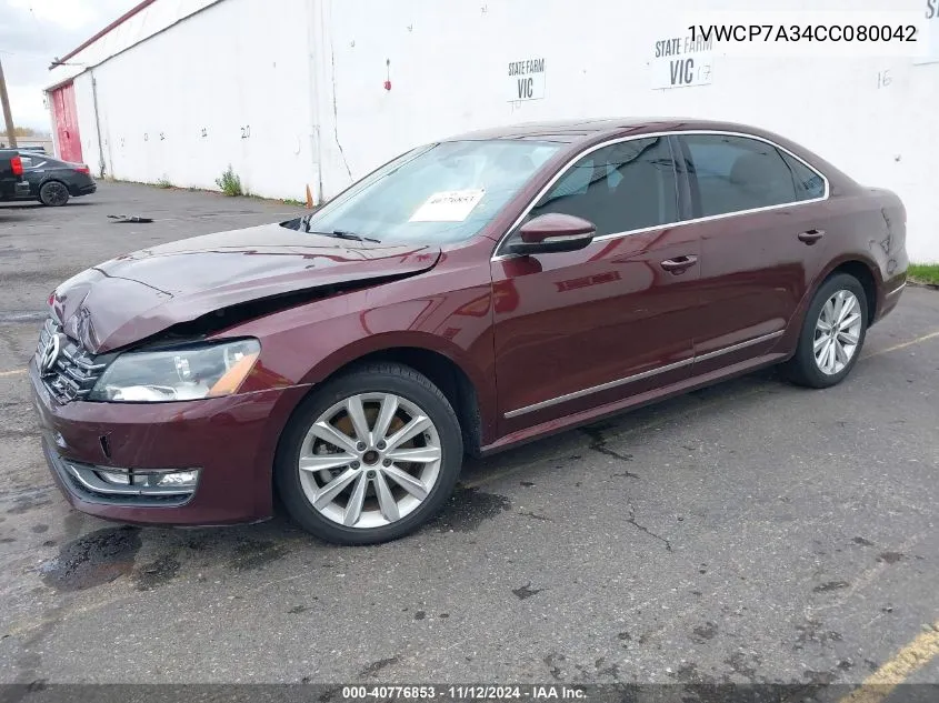 2012 Volkswagen Passat 2.5L Sel Premium VIN: 1VWCP7A34CC080042 Lot: 40776853