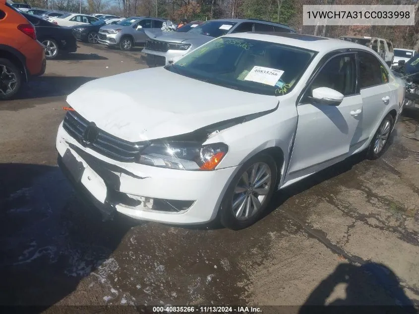 1VWCH7A31CC033998 2012 Volkswagen Passat 2.5L Sel