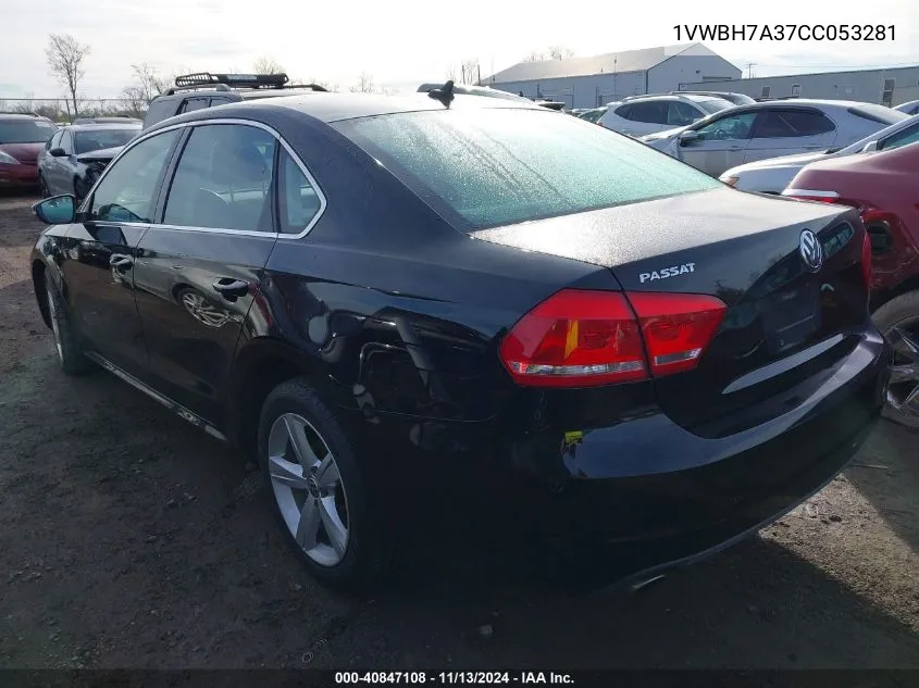 1VWBH7A37CC053281 2012 Volkswagen Passat 2.5L Se