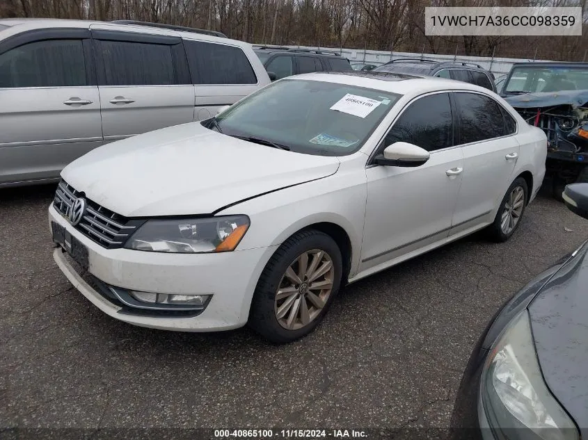 2012 Volkswagen Passat Sel VIN: 1VWCH7A36CC098359 Lot: 40865100