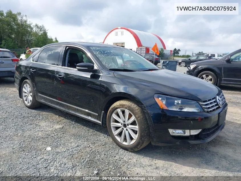 2013 Volkswagen Passat VIN: 1VWCH7A34DC075924 Lot: 12072008