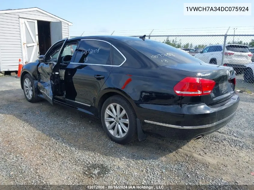 2013 Volkswagen Passat VIN: 1VWCH7A34DC075924 Lot: 12072008