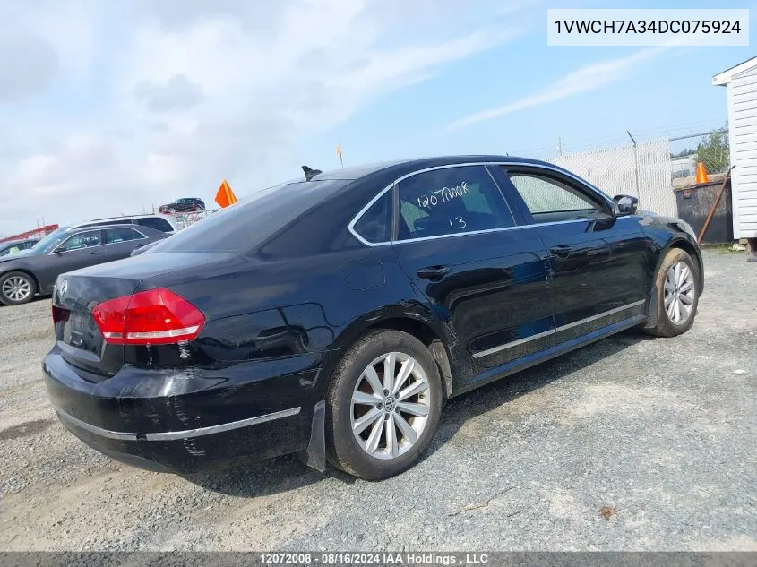 1VWCH7A34DC075924 2013 Volkswagen Passat