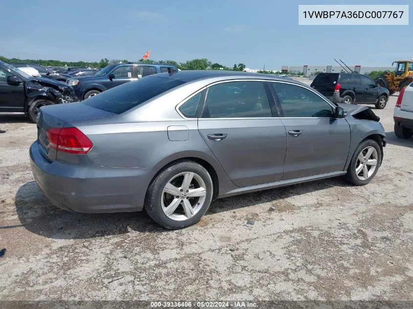 1VWBP7A36DC007767 2013 Volkswagen Passat 2.5L Se