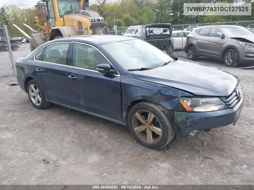 2013 Volkswagen Passat 2.5L Se VIN: 1VWBP7A31DC127525 Lot: 39364592