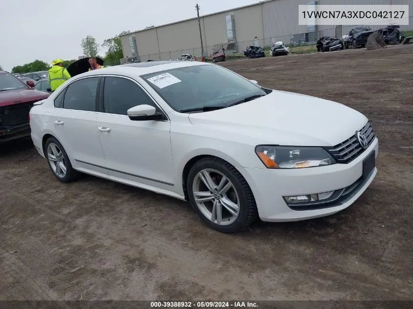 1VWCN7A3XDC042127 2013 Volkswagen Passat 2.0L Tdi Sel Premium