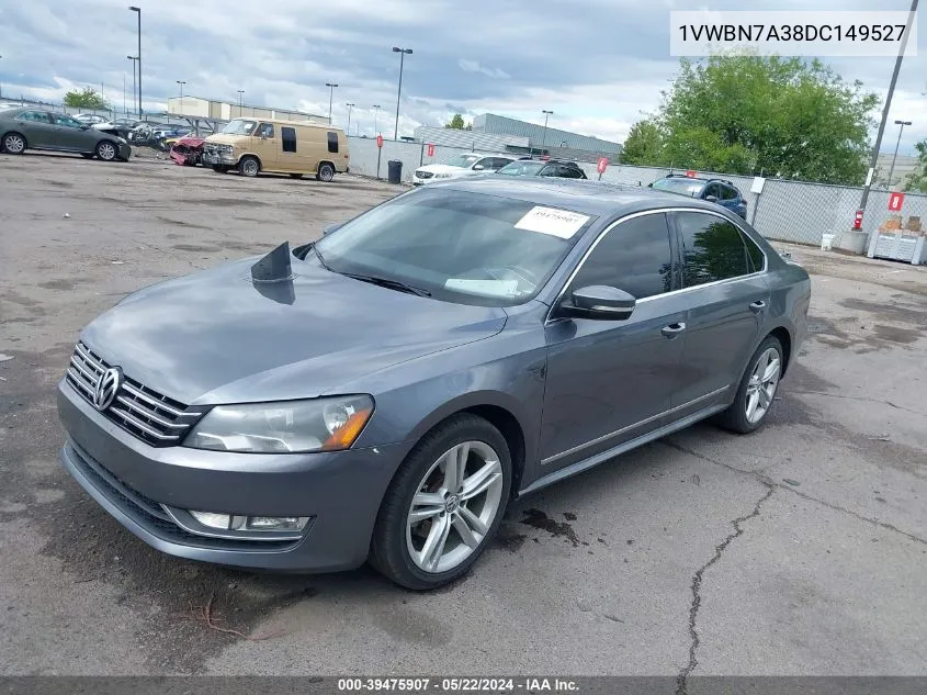 2013 Volkswagen Passat 2.0L Tdi Se VIN: 1VWBN7A38DC149527 Lot: 39475907