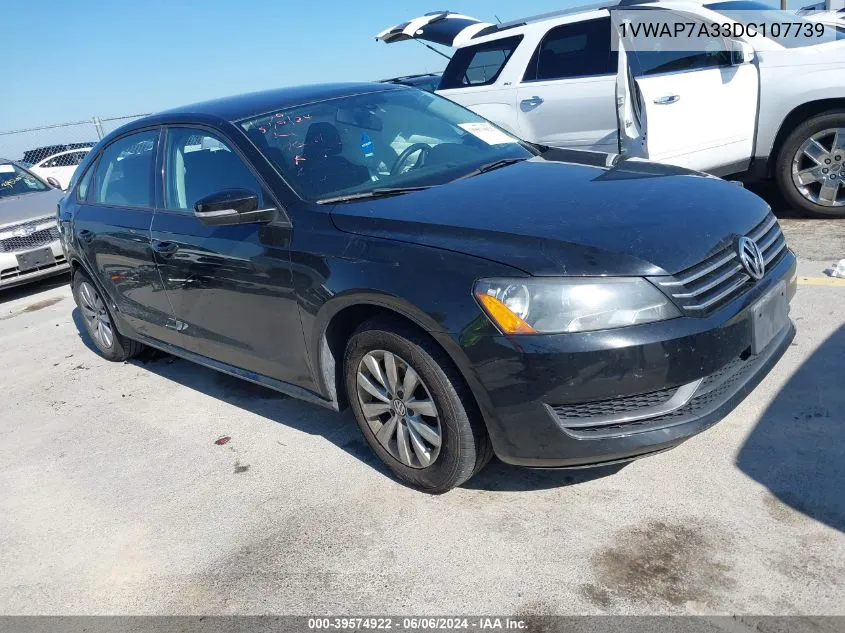 2013 Volkswagen Passat 2.5L S VIN: 1VWAP7A33DC107739 Lot: 39574922