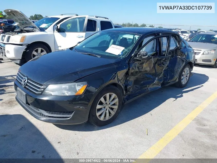 2013 Volkswagen Passat 2.5L S VIN: 1VWAP7A33DC107739 Lot: 39574922