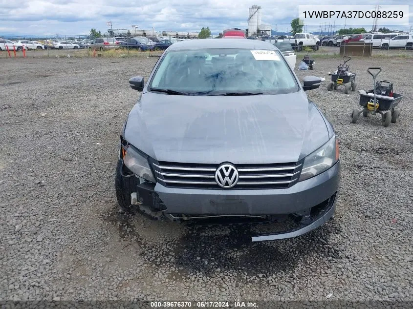 2013 Volkswagen Passat 2.5L Se VIN: 1VWBP7A37DC088259 Lot: 39676370