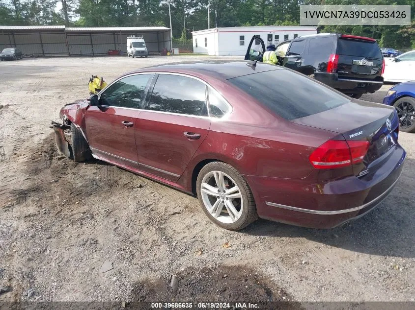 2013 Volkswagen Passat 2.0L Tdi Sel Premium VIN: 1VWCN7A39DC053426 Lot: 39686635