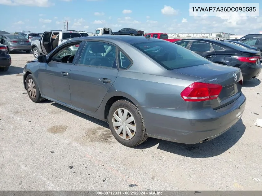 1VWAP7A36DC095585 2013 Volkswagen Passat 2.5L S