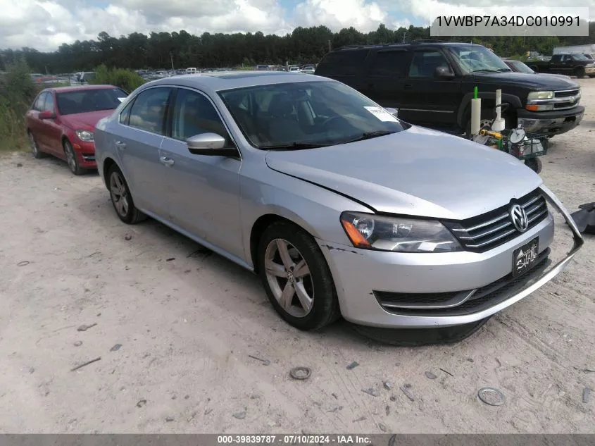 2013 Volkswagen Passat 2.5L Se VIN: 1VWBP7A34DC010991 Lot: 39839787