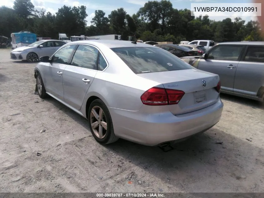 2013 Volkswagen Passat 2.5L Se VIN: 1VWBP7A34DC010991 Lot: 39839787