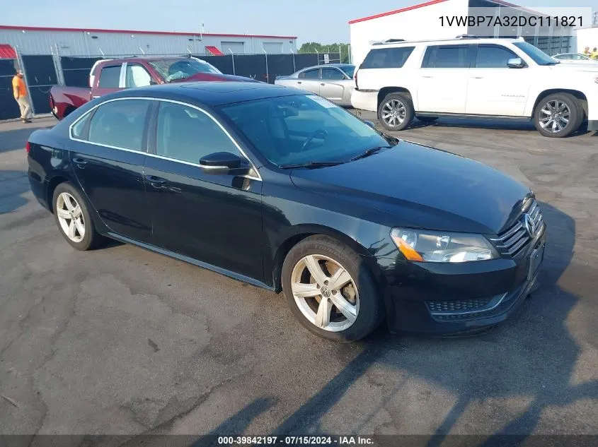 2013 Volkswagen Passat 2.5L Se VIN: 1VWBP7A32DC111821 Lot: 39842197